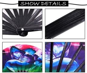 img 1 attached to Meifan Large 13-Inch Bamboo Handheld Fan For Dance, Performance, And Decorations - Perfect For Men And Women At Music Festivals, Raves, Clubs, And Parties - Beautiful Butterfly Design