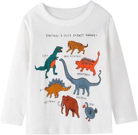 img 3 attached to HILEELANG Toddler Long Sleeve Crewneck T Shirts Boys' Clothing : Tops, Tees & Shirts