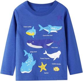 img 2 attached to HILEELANG Toddler Long Sleeve Crewneck T Shirts Boys' Clothing : Tops, Tees & Shirts