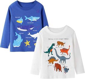 img 4 attached to HILEELANG Toddler Long Sleeve Crewneck T Shirts Boys' Clothing : Tops, Tees & Shirts