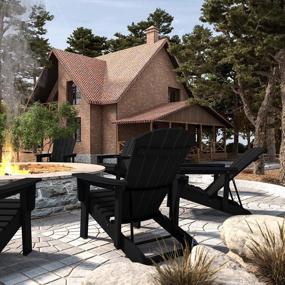 img 4 attached to Experience Ultimate Comfort And Durability With SERWALL Adjustable Backrest Adirondack Chair In All-Weather Black