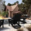 experience ultimate comfort and durability with serwall adjustable backrest adirondack chair in all-weather black logo