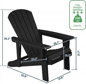 img 3 attached to Испытайте непревзойденный комфорт и долговечность с регулируемой спинкой SERWALL Adirondack Chair в всепогодном черном цвете