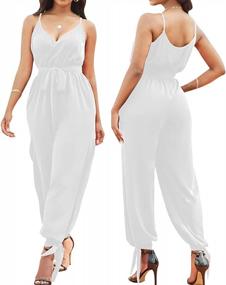 img 2 attached to Stylish And Comfortable: HannahZone'S Sleeveless Jumpsuits With Adjustable Straps And Pockets