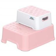 розовый противоскользящий двойной табурет-стремянка для детей - приучение к горшку в ванной, кухне и туалете логотип