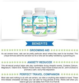 img 3 attached to 60 Chewable Cat Calming Aid with Passion Flower, Hops Flower Extract, and Essential Nutrients