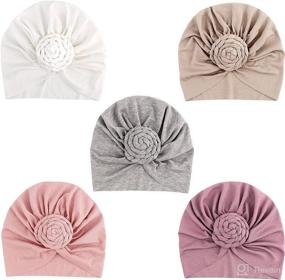 img 4 attached to Pieces Turban Infant Beanie Toddler Baby Care good in Hair Care