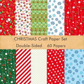 img 4 attached to 🎄 FEPITO 60 Sheets Christmas Pattern Paper Set, 14 x 21cm for Card Making Scrapbook Decoration, 10 Unique Designs - Optimize Your Search