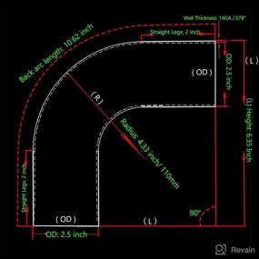 img 2 attached to 🔧 2.5-Inch Stainless Steel 90-Degree Mandrel Bend Elbow - 14GA/.078" Wall - 2" Leg - SS304 Stainless Steel Exhaust Piping for Car Modification, Stair Handrails, and More - ATOTL
