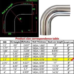 img 3 attached to 🔧 2.5-Inch Stainless Steel 90-Degree Mandrel Bend Elbow - 14GA/.078" Wall - 2" Leg - SS304 Stainless Steel Exhaust Piping for Car Modification, Stair Handrails, and More - ATOTL