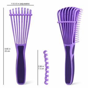img 2 attached to BESTOOL Detangling Brush: No Pain, Easily Detangle Wet/Dry 3/4Abc Curly, Coily & Kinky Hair (Purple)