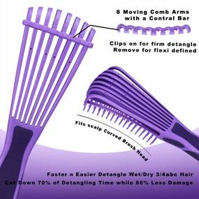 img 3 attached to BESTOOL Detangling Brush: No Pain, Easily Detangle Wet/Dry 3/4Abc Curly, Coily & Kinky Hair (Purple)
