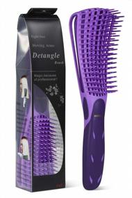 img 4 attached to BESTOOL Detangling Brush: No Pain, Easily Detangle Wet/Dry 3/4Abc Curly, Coily & Kinky Hair (Purple)
