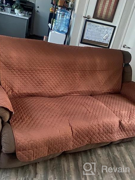 img 1 attached to TAOCOCO Loveseat Cover: Durable Pet Protector For 2 Cushion Couch, Washable With Elastic Straps & Anti-Skid - 47'' Medium Wine review by Toby Galbraith