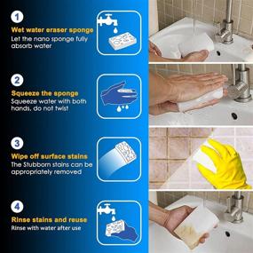 img 2 attached to 🧽 10Pcs Melamine Foam Bulk Cleaning Sponge Sheets - Multipurpose Magic Sponge Eraser for Sink, Kitchen, Bathroom, Wall, Floor, Bathtub, Shoes, Furniture, Car Wash - Not Easily Rip!