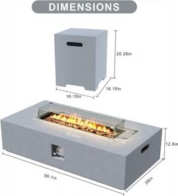 img 1 attached to Обновите свое наружное пространство с помощью 56-дюймового стола для костра на пропане UPHA с защитой от ветра и автоматическим зажиганием - идеально подходит для развлечений!