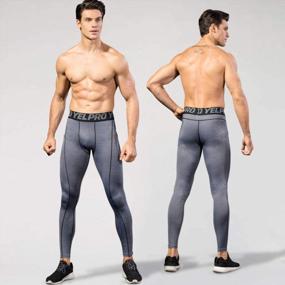 img 1 attached to Men'S Cool Dry Compression Baselayer Tights Leggings Yuerlian