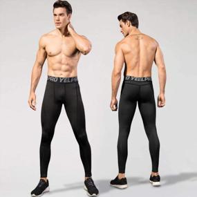 img 2 attached to Men'S Cool Dry Compression Baselayer Tights Leggings Yuerlian