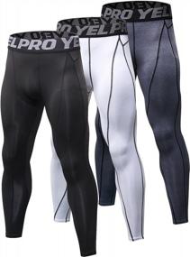 img 4 attached to Men'S Cool Dry Compression Baselayer Tights Leggings Yuerlian