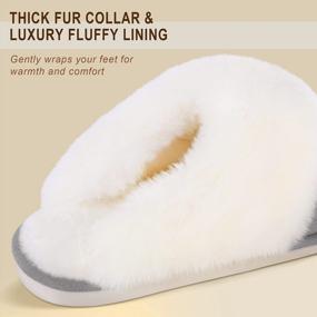 img 2 attached to 👣 Parlovable Women's Slippers - Fuzzy Warm and Comfy Faux Fur Slip-on Fluffy Bedroom House Shoes with Memory Foam, Suede, Cozy Plush, Breathable, Anti-Slip, Indoor & Outdoor Winter