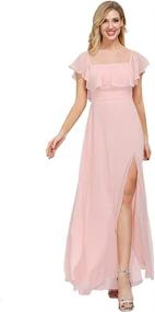 img 1 attached to Girls Shoulder Ruffle Evening Dresses Girls' Clothing ~ Dresses