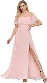 img 4 attached to Girls Shoulder Ruffle Evening Dresses Girls' Clothing ~ Dresses