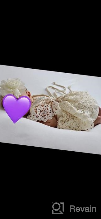 img 1 attached to Newborn Baby Girl Outfit Set: Lace Embroidery Halter Backless Jumpsuit Romper Bodysuit Sunsuit review by Evan Burnside