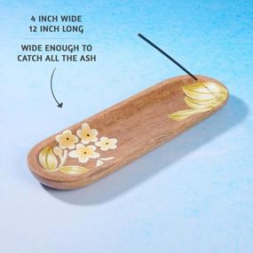 img 1 attached to Modern Mango Wood Incense Stick Holder - Fire Resistant Wooden Ash Catcher For Home Décor