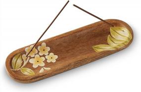 img 4 attached to Modern Mango Wood Incense Stick Holder - Fire Resistant Wooden Ash Catcher For Home Décor