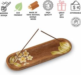 img 3 attached to Modern Mango Wood Incense Stick Holder - Fire Resistant Wooden Ash Catcher For Home Décor