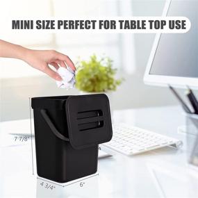 img 2 attached to 3L Black Small Countertop Compost Bin With Lid, Mini Kitchen Hanging Trash Can For Daily Cooking Scraps, Odor Free Tightly Sealed Mountable Trash Can