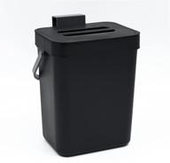 3l black small countertop compost bin with lid, mini kitchen hanging trash can for daily cooking scraps, odor free tightly sealed mountable trash can logo