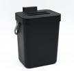 3l black small countertop compost bin with lid, mini kitchen hanging trash can for daily cooking scraps, odor free tightly sealed mountable trash can logo