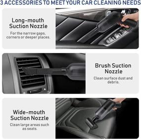 img 1 attached to 🔴 WIOR 9000PA Super Suction Cordless Handheld Car Vacuum Cleaner - 120W Powerful Seat Cleaner, Lightweight Wet and Dry Vacuum Cleaner for Home, Car, Office, Pet (Black)