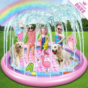 img 4 attached to Get Ready For Fun In The Sun With Our Non-Slip Splash Pad Sprinkler - Perfect For Kids, Dogs And Toddlers 8-12!