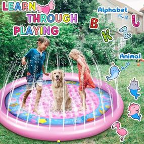 img 2 attached to Get Ready For Fun In The Sun With Our Non-Slip Splash Pad Sprinkler - Perfect For Kids, Dogs And Toddlers 8-12!