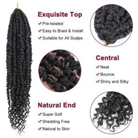 img 2 attached to 8 Packs Of 18 Inch Passion Twist Crochet Hair For Women - Get The Perfect Synthetic Braiding With Pretwisted Curly Hair Passion Twists In #2 Shade