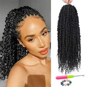 img 4 attached to 8 Packs Of 18 Inch Passion Twist Crochet Hair For Women - Get The Perfect Synthetic Braiding With Pretwisted Curly Hair Passion Twists In #2 Shade