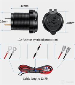 img 1 attached to 🔌 【2 Pack】 Fast Charge 3.0 Dual USB Charger Socket, Waterproof 36W USB Outlet with Touch Switch & Blue LED DIY Kit for 12V/24V Car Boat Marine ATV Bus Truck Golf - Improved SEO