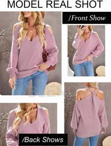 img 3 attached to Women'S Long Sleeve Crisscross Backless Knitted Sweater Jumper Top - Winter Casual Loose Fit