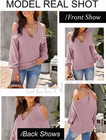 img 2 attached to Women'S Long Sleeve Crisscross Backless Knitted Sweater Jumper Top - Winter Casual Loose Fit