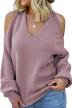 women's long sleeve crisscross backless knitted sweater jumper top - winter casual loose fit logo