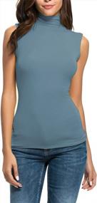 img 4 attached to Women'S Long Sleeve/Sleeveless Mock Turtleneck Stretch Fitted Underscrubs Layering Tee Top