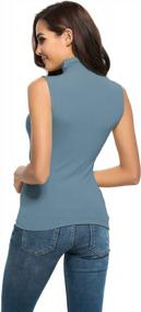 img 1 attached to Women'S Long Sleeve/Sleeveless Mock Turtleneck Stretch Fitted Underscrubs Layering Tee Top