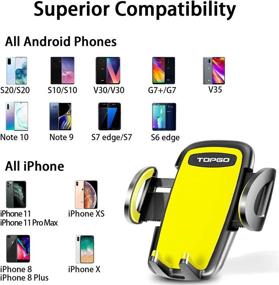 img 1 attached to 🌟 TOPGO Cup Holder Phone Mount - Secure & Stable Car Cell Phone Holder for iPhone & Samsung - Yellow