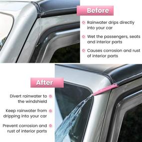 img 2 attached to 🌧️ ABS Hardtop Rain Diverter with Drip Rail Extension - Rain Gutter Exterior Accessories for 2018-2021 Jeep Wrangler JL JLU Sports Sahara Freedom Rubicon Unlimited Gladiator JT 2-Door & 4-Door (2-Piece, Pink)