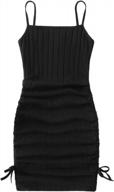 girl's drawstring side ribbed knit bodycon cami dress by soly hux logo