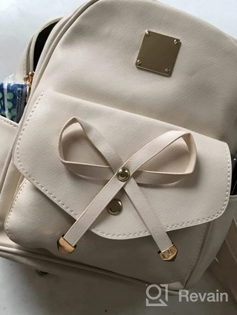 img 1 attached to Women'S Mini Leather Backpack Purse With Bowknot, Cute Casual Travel Daypacks For Girls review by Simon Connelly