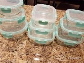 img 5 attached to Оставайтесь свежими и организованными с контейнерами для хранения из стекла Bayco - 9 наборов герметичных контейнеров для приготовления пищи в синем цвете.