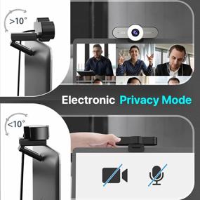 img 2 attached to 1080P Webcam With Microphone - 60FPS Streaming Camera W/2 Noise-Reduction Mics,90°FOV USB Computer Camera With Privacy Mode,EMEET C970L Autofocus USB Webcam For Video Calls Conference/Zoom/Skype, Grey